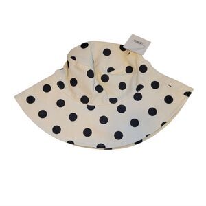 Bon Voyage Women's Cream 100% Cotton Polka Dot Bucket Hat NWT